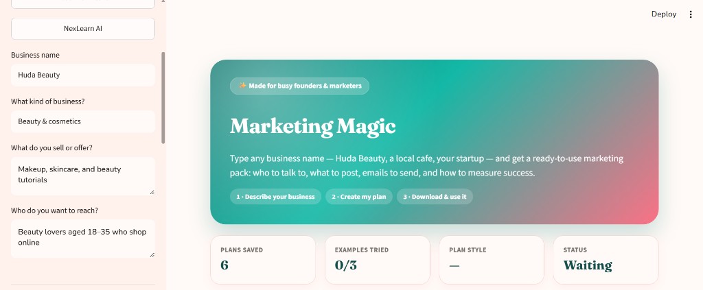 Marketing Magic — AI Marketing-Plan Builder