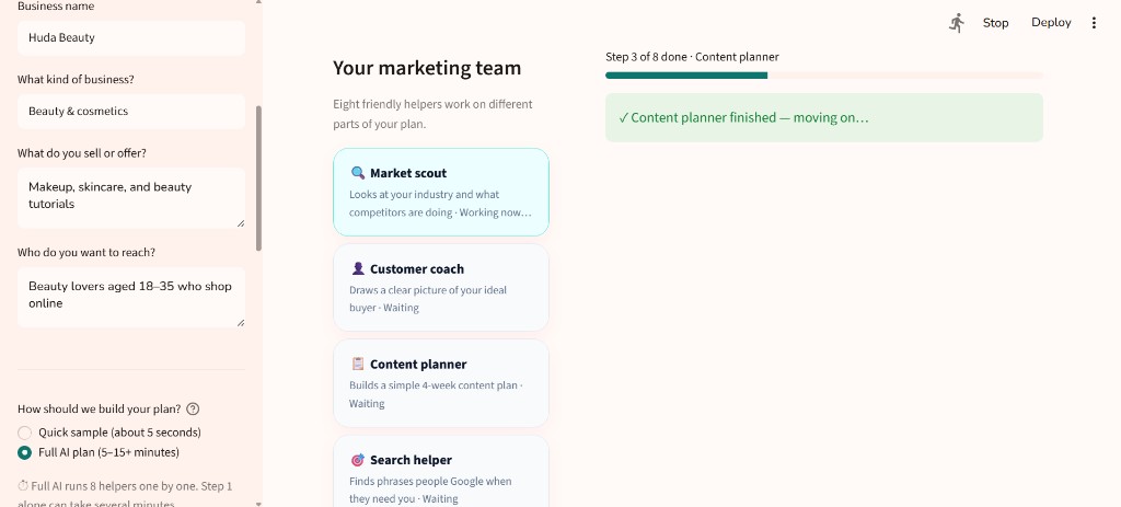 Marketing Magic — AI Marketing-Plan Builder screenshot 1
