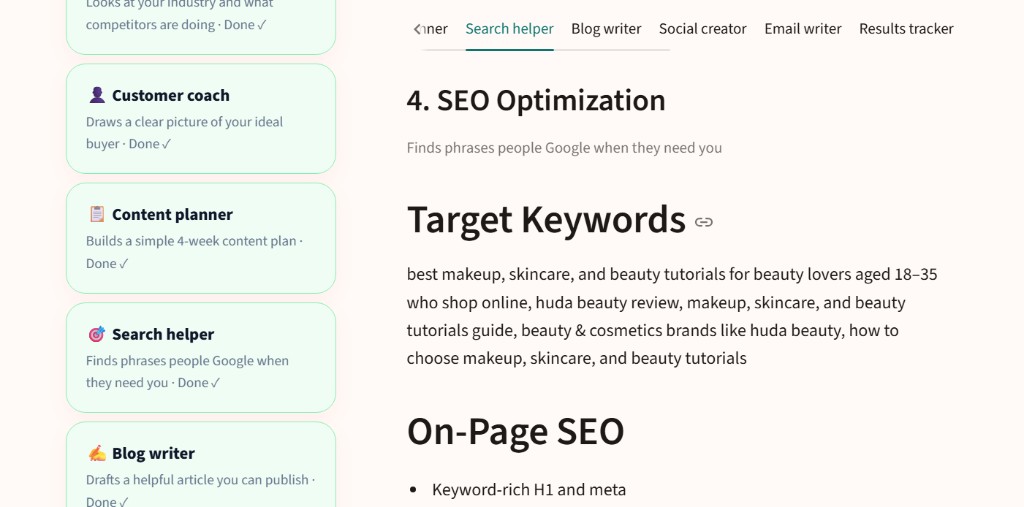 AI-generated marketing plan