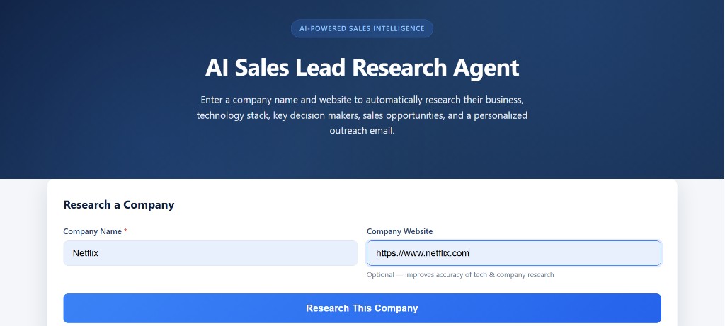AI Sales Lead Research Agent